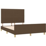  Okvir za krevet s uzglavljem tamnosmeđi 140x200 cm od tkanine | shoptok.hr