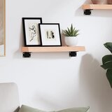  Zidna polica 40 x 10 x 4 cm od neobrađene masivne hrastovine | shoptok.hr