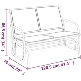 Vrtna drsna klop črna 120,5x76x86,5 cm tekstilen in jeklo