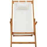  Sklopiva stolica za plažu od drva eukaliptusa i tkanine krem | Eponuda.com