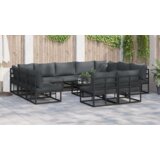 vidaXL Vrtna sedežna garnitura 11 pcs Črna 353 x 211.5 x 71 cm | Shoptok.si