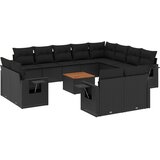  13-dijelni set vrtnih sofa s jastucima poliratan crni | shoptok.hr
