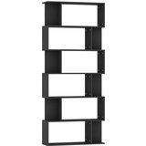 vidaXL Knjižna omara/paravan črna 80x24x192 cm iverna plošča | Shoptok.si