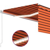 Tenda na ručno uvlačenje s roletom LED 4 5x3 m narančasto-smeđa - Šareni 4.5 x 3 m 1 | shoptok.hr