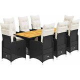  9-dijelni vrtni bistro set od poliratana s jastucima crni | shoptok.hr