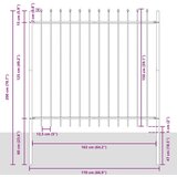  Ograja s suličastim vrhom, siva, 15,3x1,5 m, jeklo | Shoptok.si