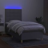  box spring s madracem LED svjetlosivi 90x200 cm tkanina | shoptok.hr