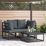 vidaXL Vrtna sedežna garnitura 3 pcs Črna 70 x 70 x 32 cm Aluminij | Shoptok.si