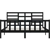  Posteljni okvir črn iz trdne borovine 200x200 cm, (20648297) | Shoptok.si