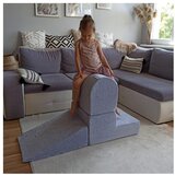 MeowBaby Igralište od sive baršunaste pjene 225x90x30 cm Montessori - | shoptok.hr