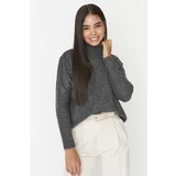 Trendyol Sweater - Gray - Oversize