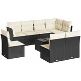  9-dijelni set vrtnih sofa s jastucima crni od poliratana | shoptok.hr