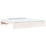  Posteljni okvir bel iz trdnega lesa 200x200 cm, (20601214) | Shoptok.si