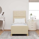  Krevetna konstrukcija s uzglavljem Krema 80 x 200 cm tkanina | shoptok.hr