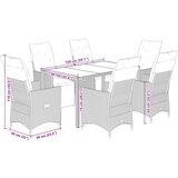 vidaXL Vrtna bistro garnitura 7-delna z blazinami rjav poli ratan | Shoptok.si