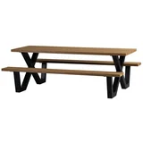 vrtna jedilna miza s klopmi tablo, 206 x 145 cm