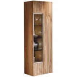 VITRINA, furnirano, večslojna plošča iz masivnega lesa (panelna plošča) star les, hrast barve hrasta