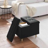  Shranjevalna tabureta z blazino Črna 60 x 60 x 45 cm Žamet, (5000208381) | Shoptok.si