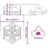  Teepee šator s krovom Plava i siva 490 x 410 x 210 cm | shoptok.hr