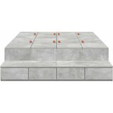 Krevet s ladicama Betonski sivi 120 cm Konstruirano drvo | Eponuda.ba
