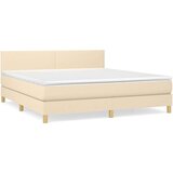  Box spring postelja z vzmetnico krem 180x200 cm blago | Shoptok.si