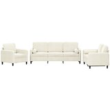  3-dijelni set sofa s jastucima krem baršunasti | shoptok.hr