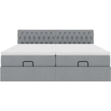 vidaXL Otomanski posteljni okvir z vzmetnicami siv 200x200 cm blago | Shoptok.si