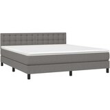 Box spring postelja z vzmetnico temno siva 160x200 cm blago, (20900030) | Shoptok.si