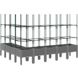  Vrtna sadilica s rešetkom svjetlosiva 200 x 160 x 142 5 cm PP | shoptok.hr