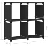Police za izlaganje s 4 kocke od tkanine 69 x 30 x 72,5 cm crne | shoptok.hr