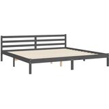  Okvir za krevet s uzglavljem sivi 200 x 200 cm od masivnog drva | shoptok.hr