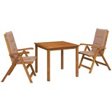  3-dijelni vrtni blagovaonski set Prirodna Čvrsto drvo akacije | shoptok.hr