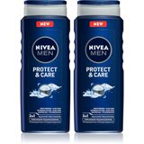 Nivea Men Protect & Care gel za tuširanje za lice, tijelo i kosu 2 x 500 ml (ekonomično pakiranje) Cijene