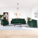  4-dijelni set sofa s jastucima tamnozeleni baršunasti | Eponuda.com