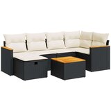 vidaXL 7-dijelni set vrtnih sofa od poliratana s jastucima crni | shoptok.hr
