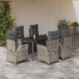 vidaXL 7-dijelni vrtni blagovaonski set od poliratana s jastucima sivi | shoptok.hr