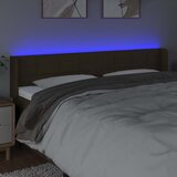  LED Uzglavlje tamnosmeđe 163x16x78/88 cm od tkanine | shoptok.hr