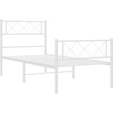  Metalni okvir kreveta uzglavlje i podnožje bijeli 100x190 cm | shoptok.hr