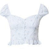Hollister Bluza azur / svetlo modra / zelena / bela | Shoptok.si