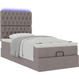 vidaXL Otomanski posteljni okvir z vzmetnico taupe 90x190 cm blago, (21611748) | Shoptok.si