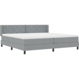vidaXL postelja s pomladjo z vzmetnico svetlo siva 200x200 cm blago, vzglavje zasnova diamantnih blokov svetlo siva 200 cm blago | Shoptok.si