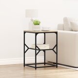 vidaXL Sonoma hrast i crna Iverica, metal Mali Noćni ormarić | shoptok.hr