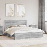  Konstrukcija postelje z vzglavjem Siva Sonoma 200 x 200 cm, (5000103887) | Shoptok.si