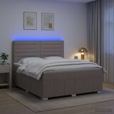  LED okvir za krevet s madracem Sivosmeđa 140 x 200 cm Tkanina | shoptok.hr