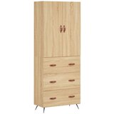  Visoka komoda hrasta sonome 69,5x34x180cm od konstruiranog drva Smeđa | Shoptok.si
