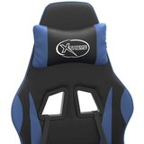  Igraća stolica od umjetne kože s osloncem za noge crno-plava | shoptok.hr