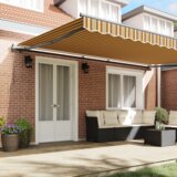 vidaXL Avtomatska retraktibilna tenda z večbarvnimi črtami 500x350 cm | Shoptok.si