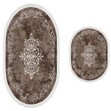  410616-O - Brown Brown Bathmat Set (2 Pieces) | Eponuda.com