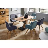 Linea Natura klop, les, tekstil barve hrasta, temno siva | Shoptok.si