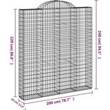  Obokane gabion košare 4 kosi 200x30x220/240 cm pocinkano železo, (20981910) | Shoptok.si
